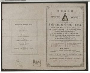 Coldstream Cricket Club 1887 Concert