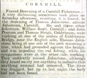 Thomas Johnstone Drowning Newspaper Report