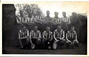 Flodden Cup Winners 1947. Photograph from Jim Green Back Row R/L  A Black, J Green, A Scott, R Moore, R Mitchell, A Whitelaw, D Trotter, A Waite. Front Row R/L C Swan, H Swan, J Rae, T Waite, A Marjoribanks